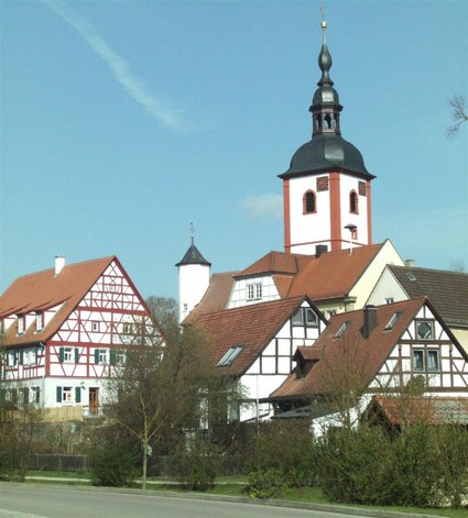 Ortsansicht mit Kirche von Markt Nordheim