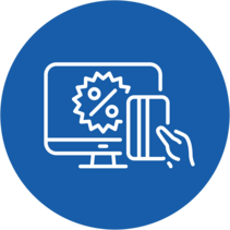 Symbol Computerbildschirm und Kreditkarte