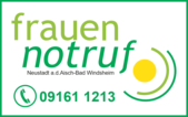 Logo Frauennotruf mit der Notrufnummer 09161 1213