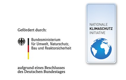 Förderlogo mit Bundesadler, Weltkugel und Beschriftung