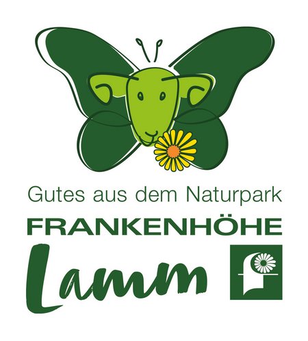 Logo Frankenhöhe Lamm Grüner Schmetterling