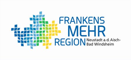 Logo Frankens Mehrregion mit Schriftzug und Landkreisumriss