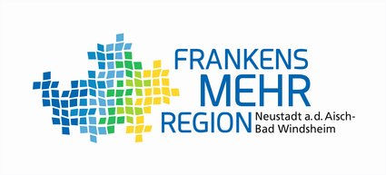 Logo Frankens Mehrregion mit Schriftzug und Landkreisumriss