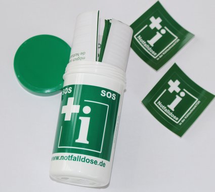 Notfalldose und deren Inhalt